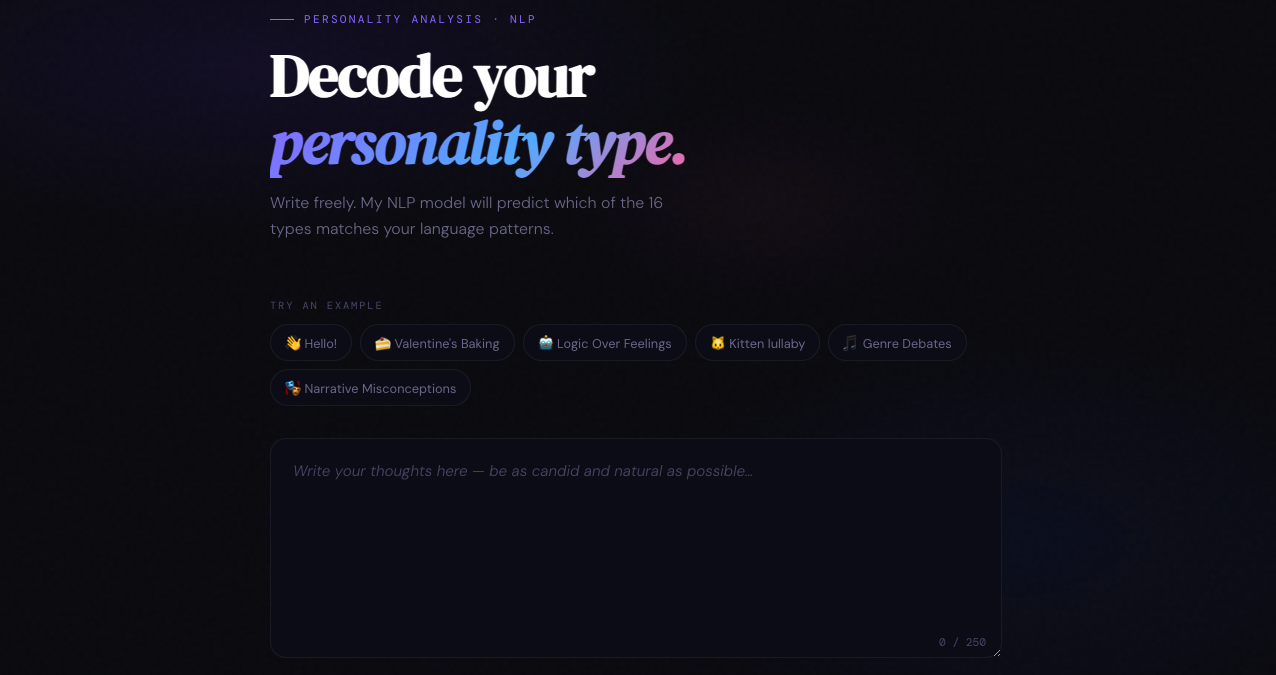 MBTI Personality Predictor